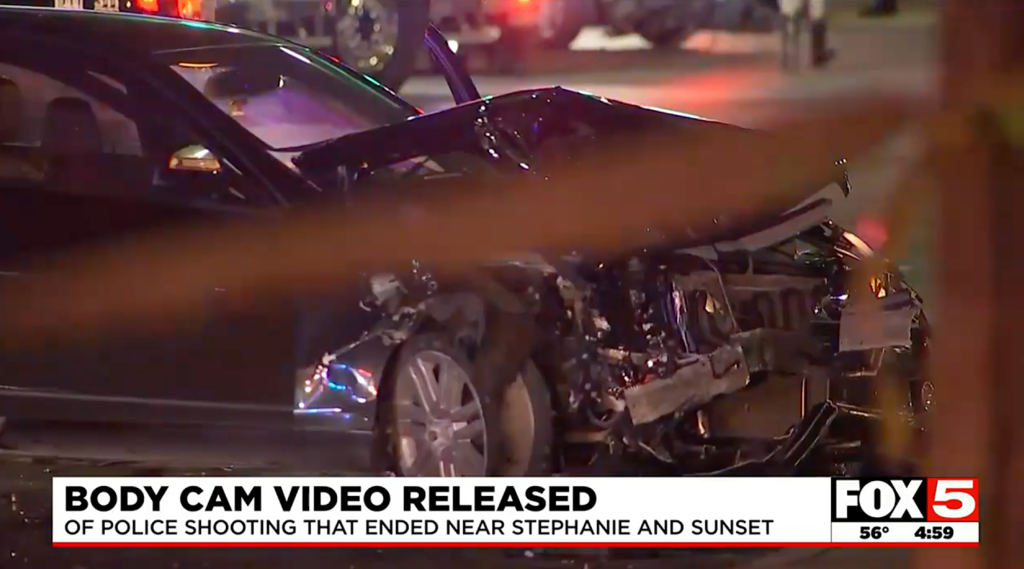 The stolen car driven by Alvarez that crashed into Muskin's car.